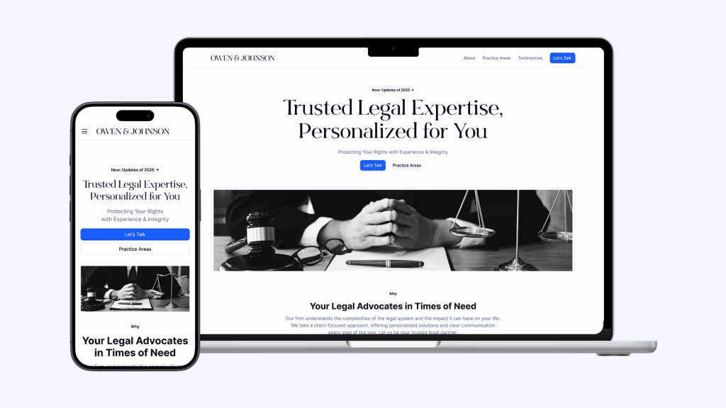 Lawyer website design by AK Visuals